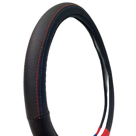 ΚΑΛΥΜΜΑ ΤΙΜΟΝΙΟΥ ΔΕΡΜΑΤΙΝΗ Tricolore M- Sport Μαύρο Με 3 Χρώματα Medium 38cm