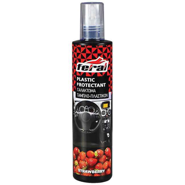 Γυαλιστικό και συντηρητικό γαλάκτωμα πλαστικών Feral 18465 με άρωμα strawberry 300ml
