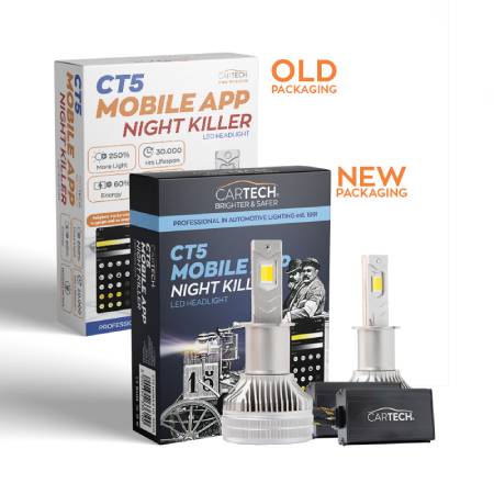 ΛΑΜΠΑ LED CT5 MOBILE H3 SHORT 160W WHITE 6500K NIGHT KILLER CARTECH