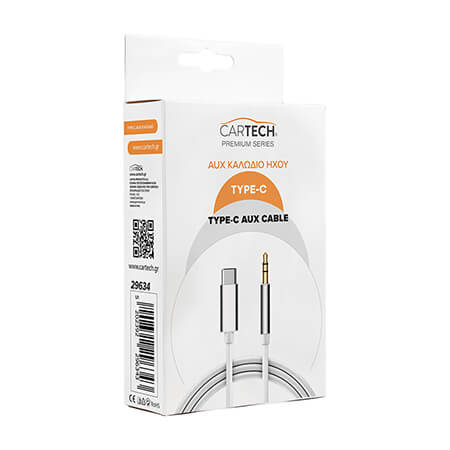 ΚΑΛΩΔΙΟ ΗΧΟΥ AUX TO TYPE-C 1.5M ΑΣΠΡΟ – 29634