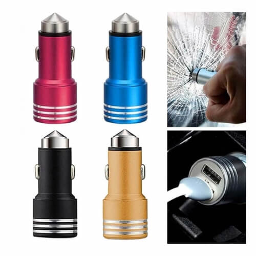 Φορτιστής Αναπτήρα Αυτοκινήτου Με 2 USB Γαλάζιο