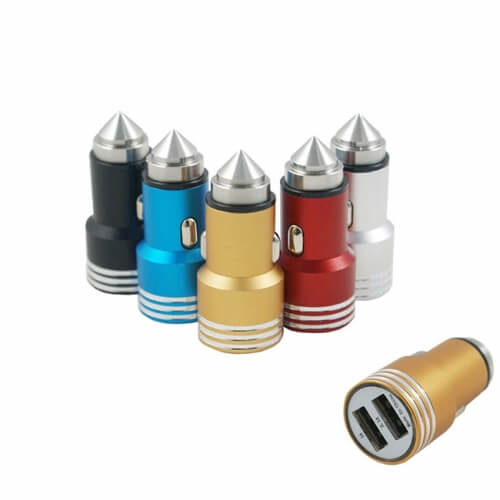 Φορτιστής Αναπτήρα Αυτοκινήτου Με 2 USB Γαλάζιο